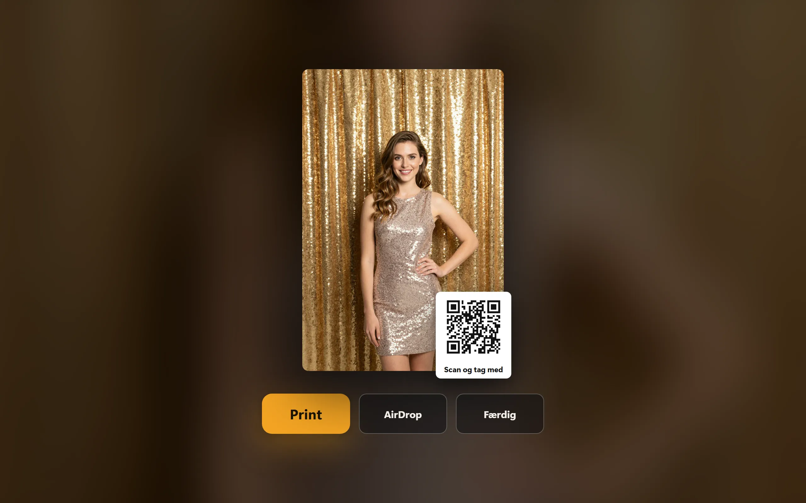 Et billede fra galleriet med print og QR-kode