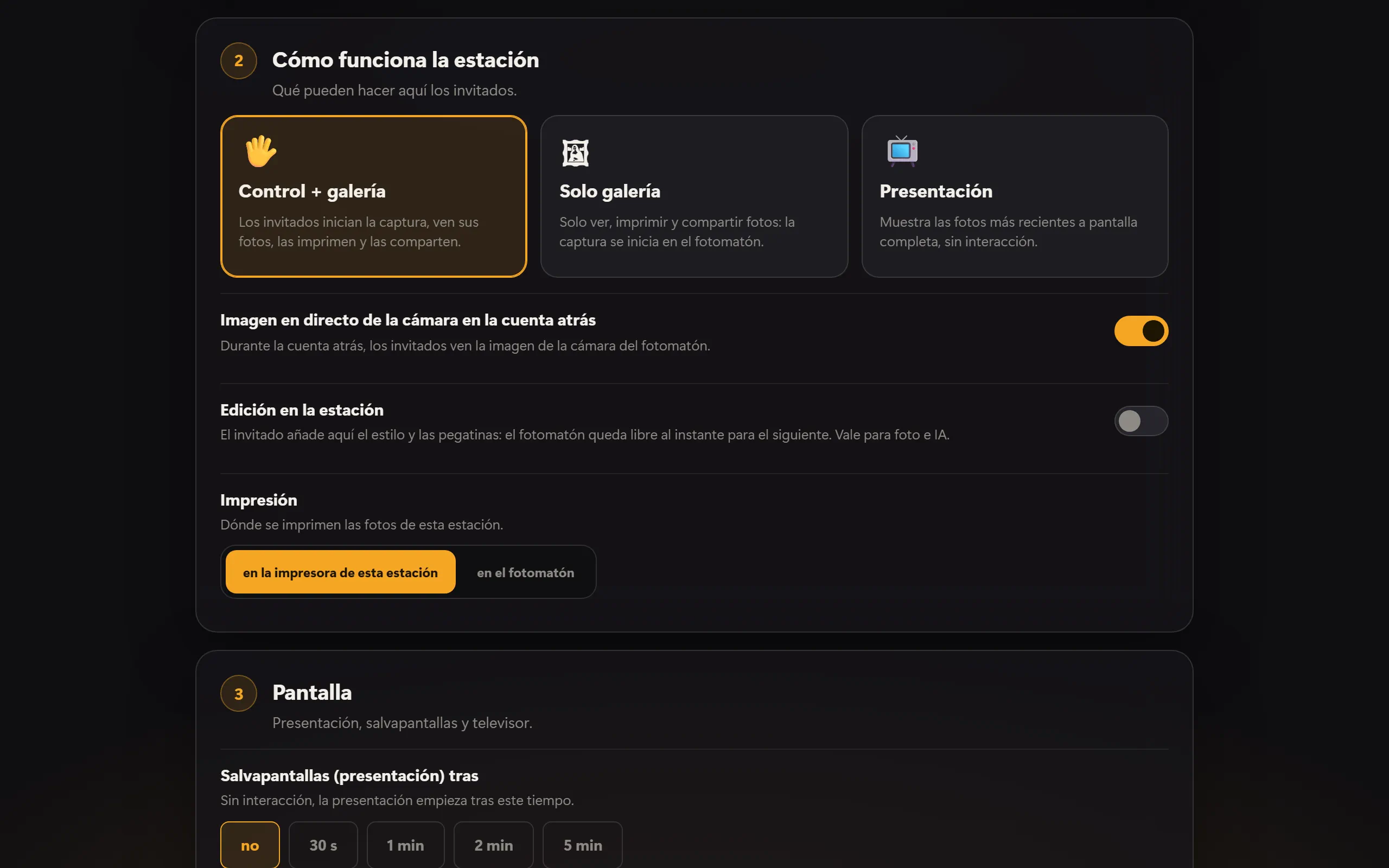Modo de funcionamiento de la estación