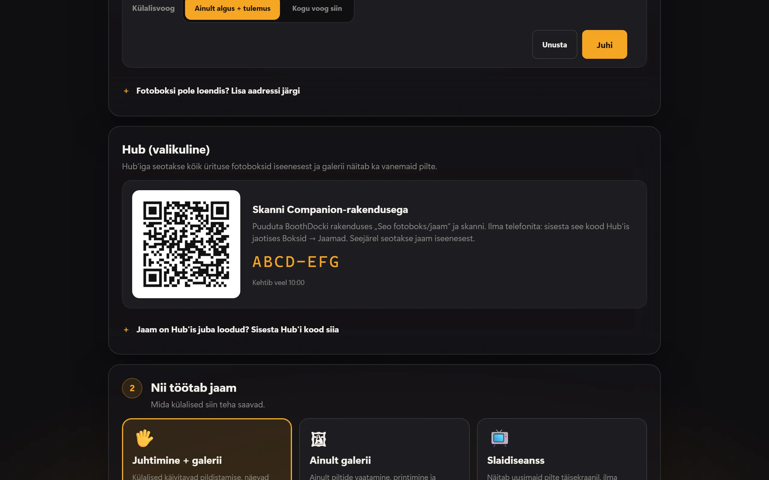 Hubiga sidumine: QR-kood Companion-rakenduse jaoks