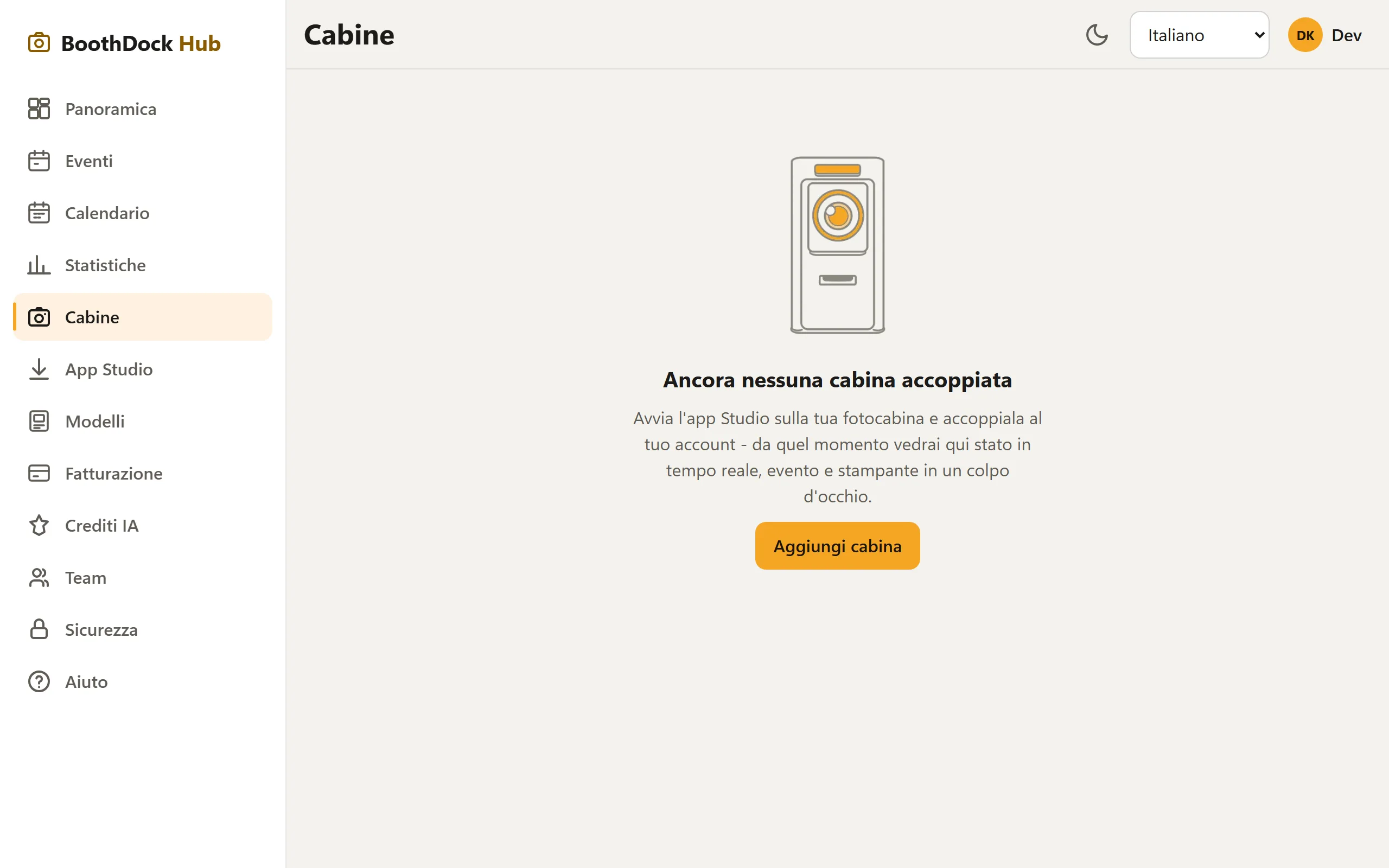 La sezione „Box" nell'Hub con „Aggiungi Box"