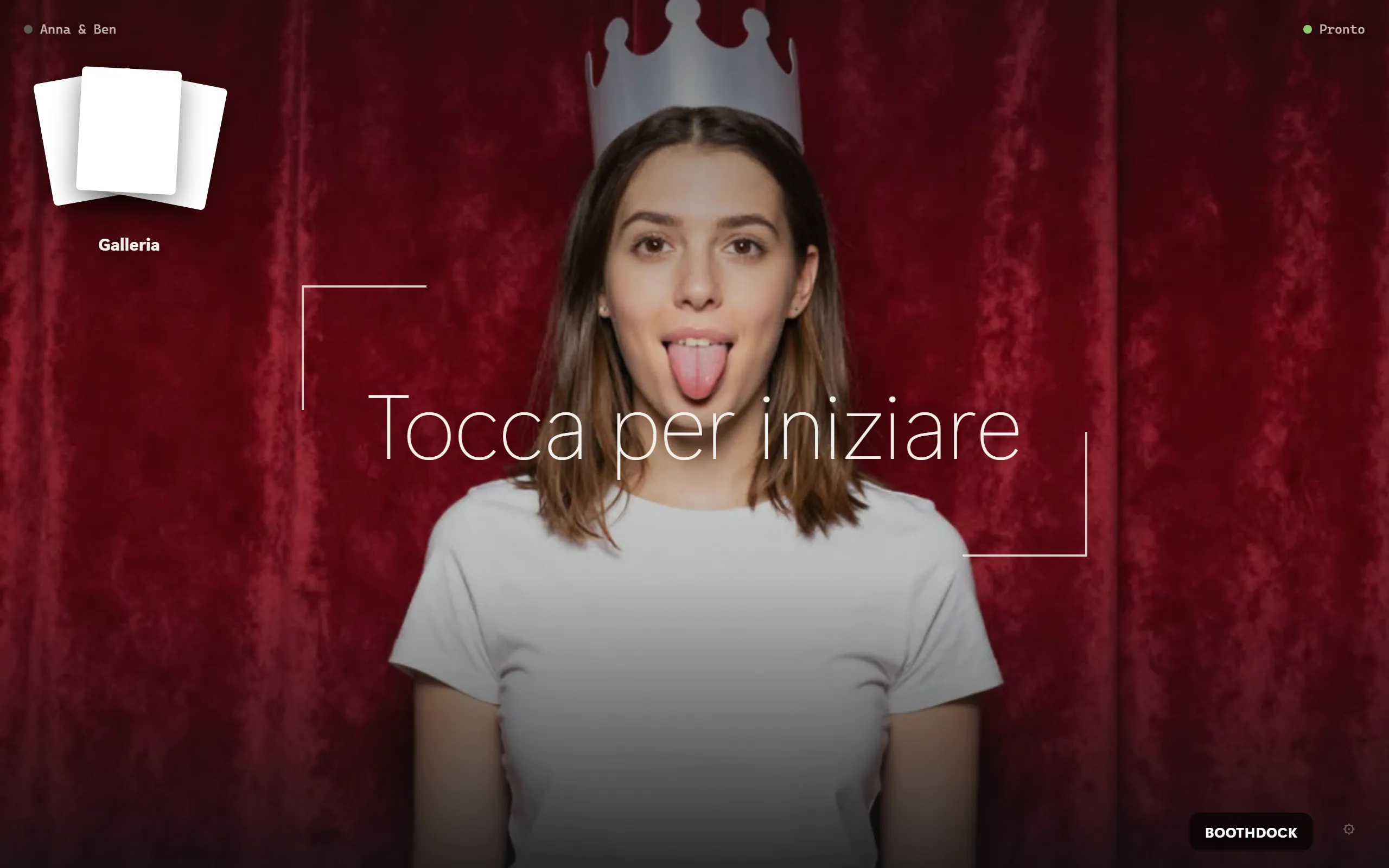 Il chiosco per l'ospite alla Box: „Tocca per iniziare" con anteprima live