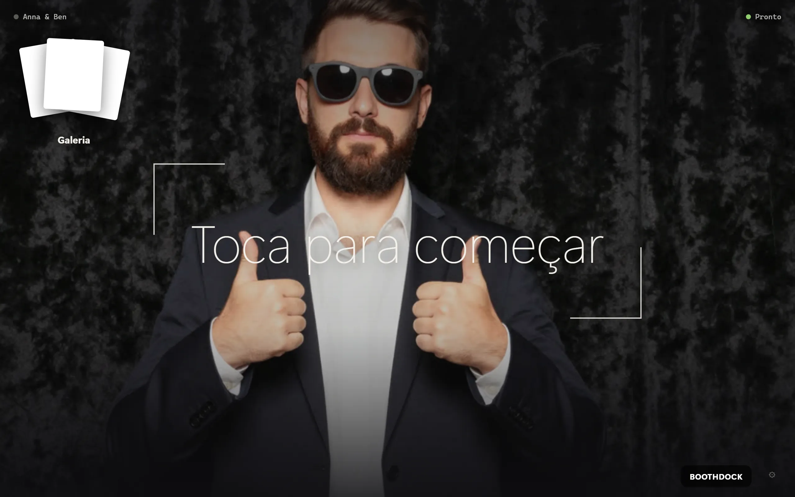 O quiosque do convidado na Box: "Toca para começar" com pré-visualização ao vivo